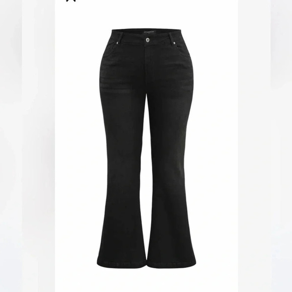 Bloomchic Black Flare Leg High Rise Full Length Jeans Size 26 - Picture 5 of 12